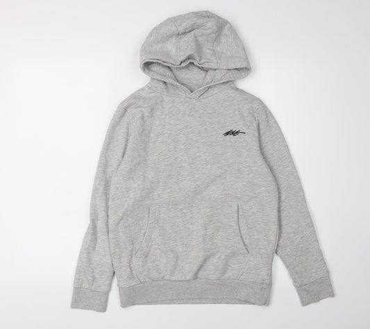 Next Boys Grey Pullover Hoodie, 11 Years, Cotton Blend