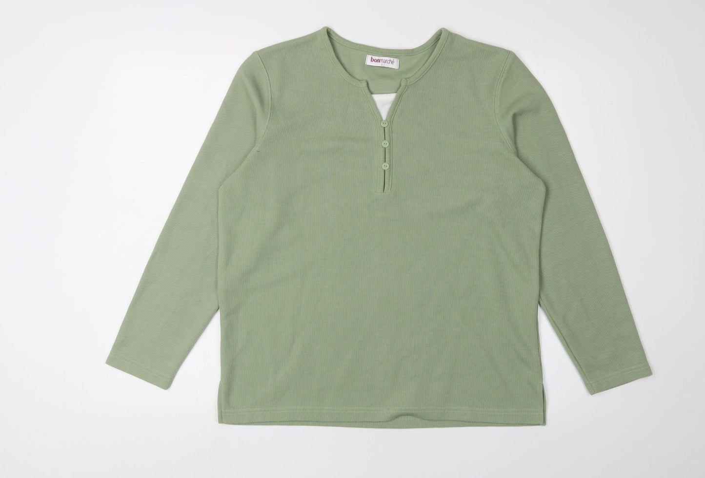 Bonmarché Women’s Green Knit Blouse - Size S, Casual Style