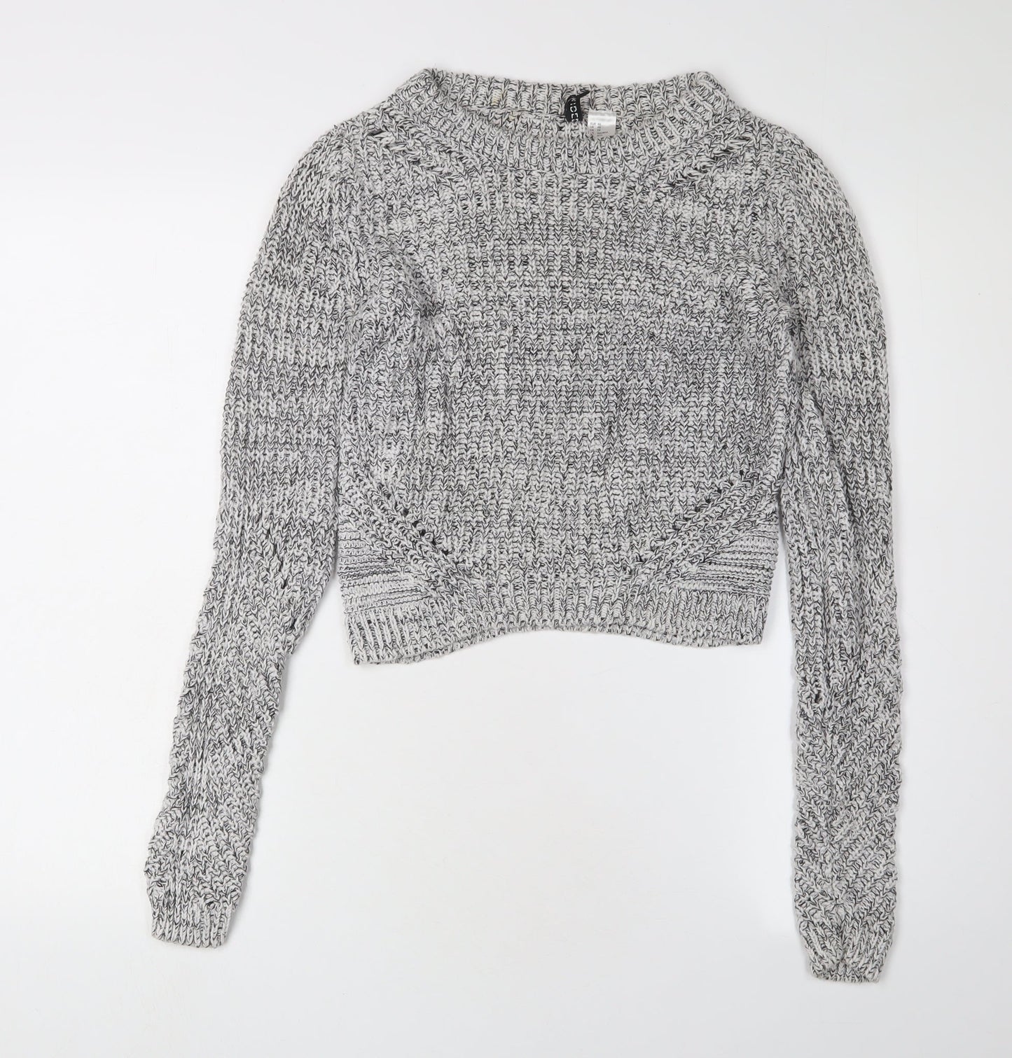 H&M Women's Grey Cotton Pullover Jumper 2XS