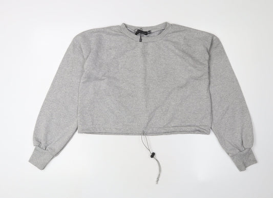 PrettyLittleThing Women's Grey Pullover Sweatshirt Size 8