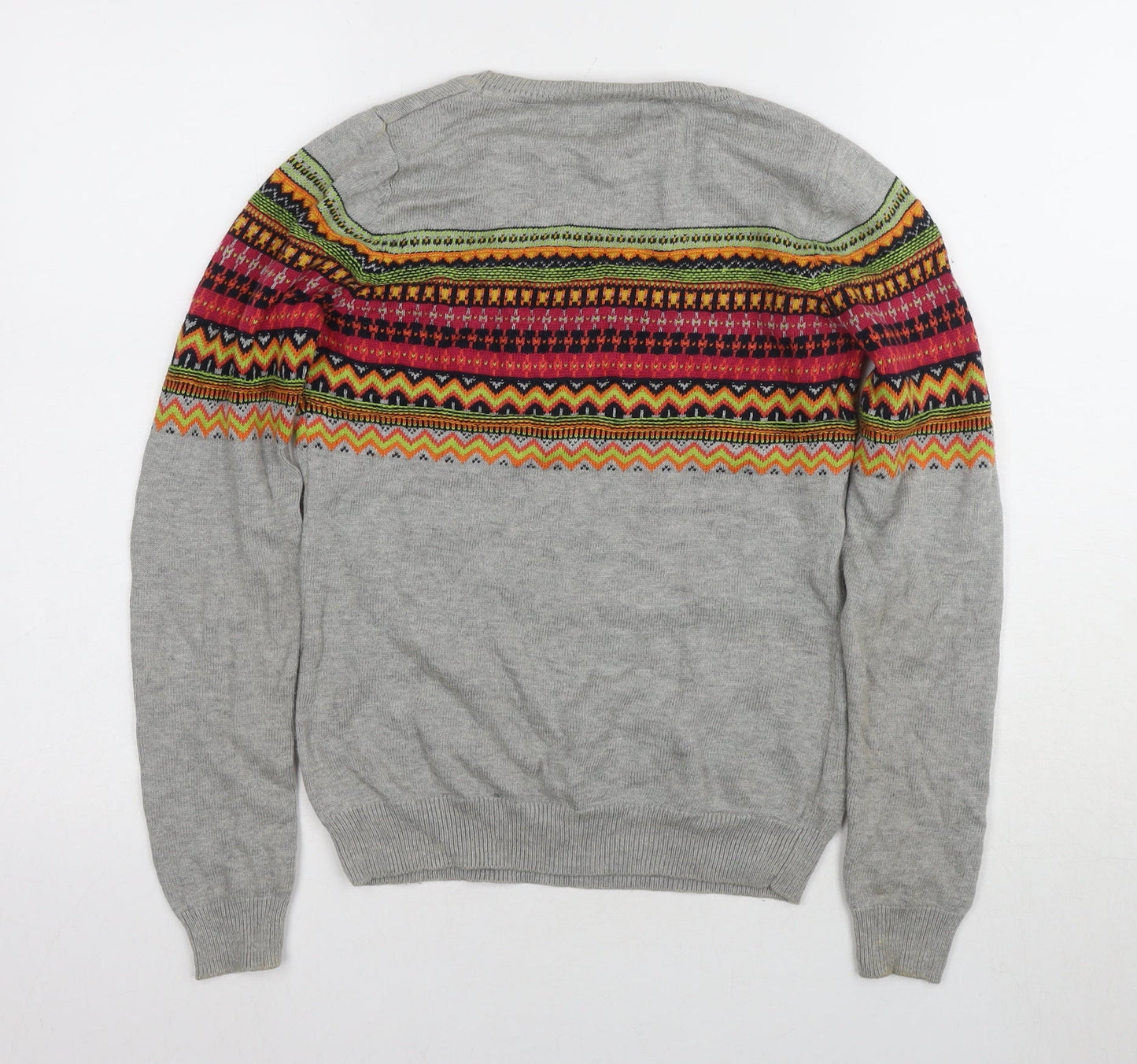 Next Women's Grey Geometric Pullover Jumper Size 6