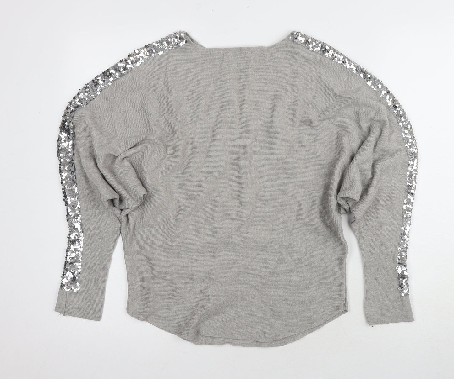 Quiz Women's Grey Sequin Pullover Jumper UK 6