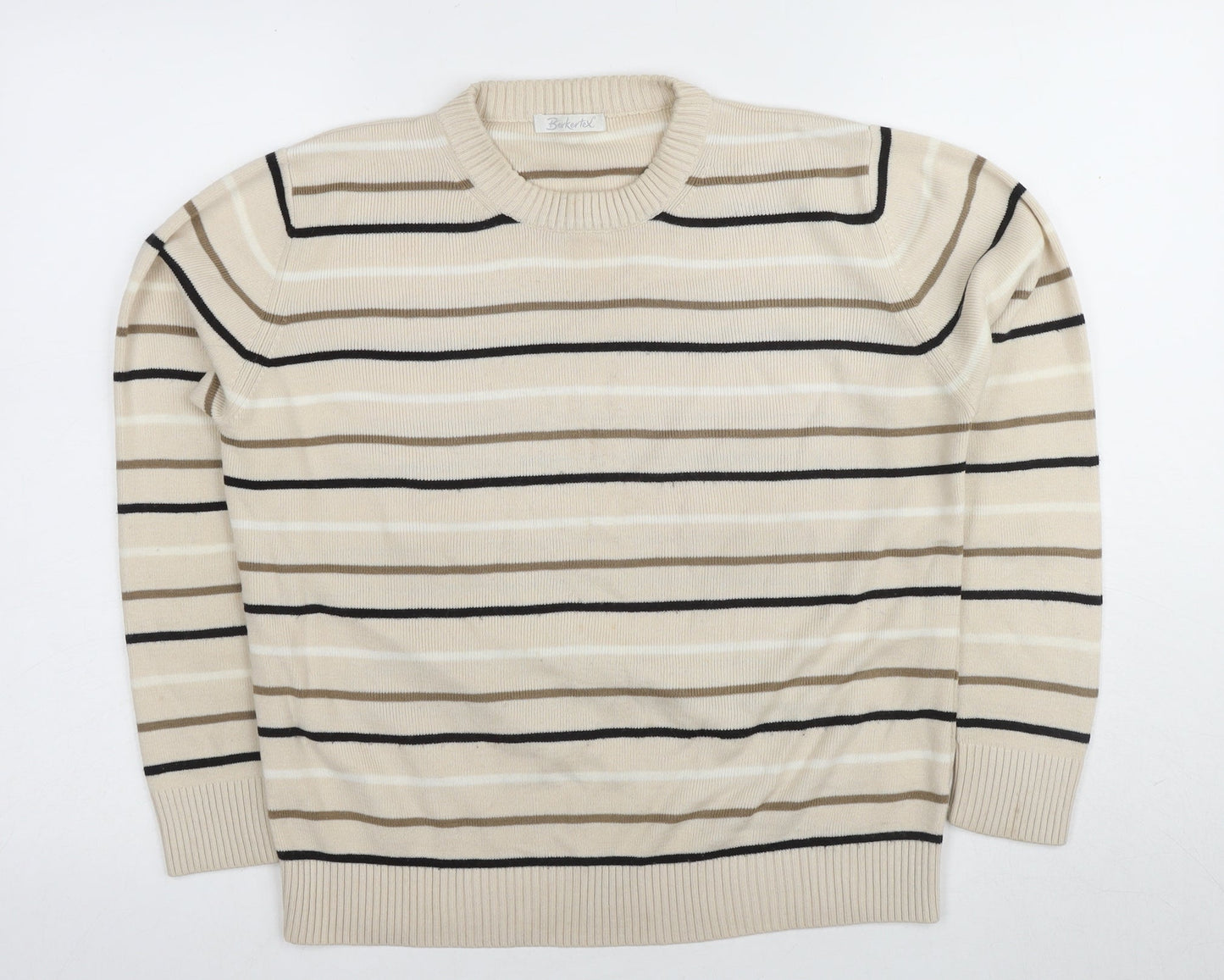 Berketex Women's Beige Striped Pullover Jumper Size 10-12