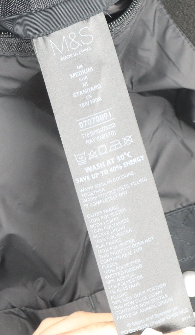 Marks and Spencer Men's Black Medium Overcoat Jacket