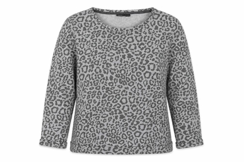 ESMARA Women's Grey Animal Print Pullover Sweatshirt