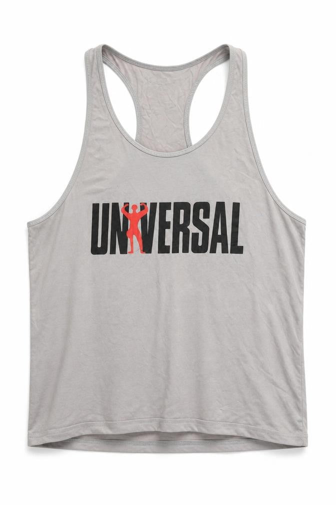 Universal Men's Grey Sleeveless T-Shirt, XL, Cotton