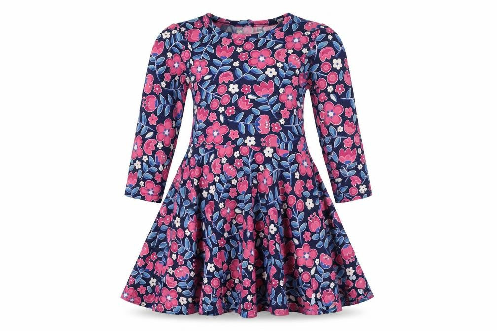 Front view of JoJo Maman Bébé girls’ floral dress 12 slim multicoloured