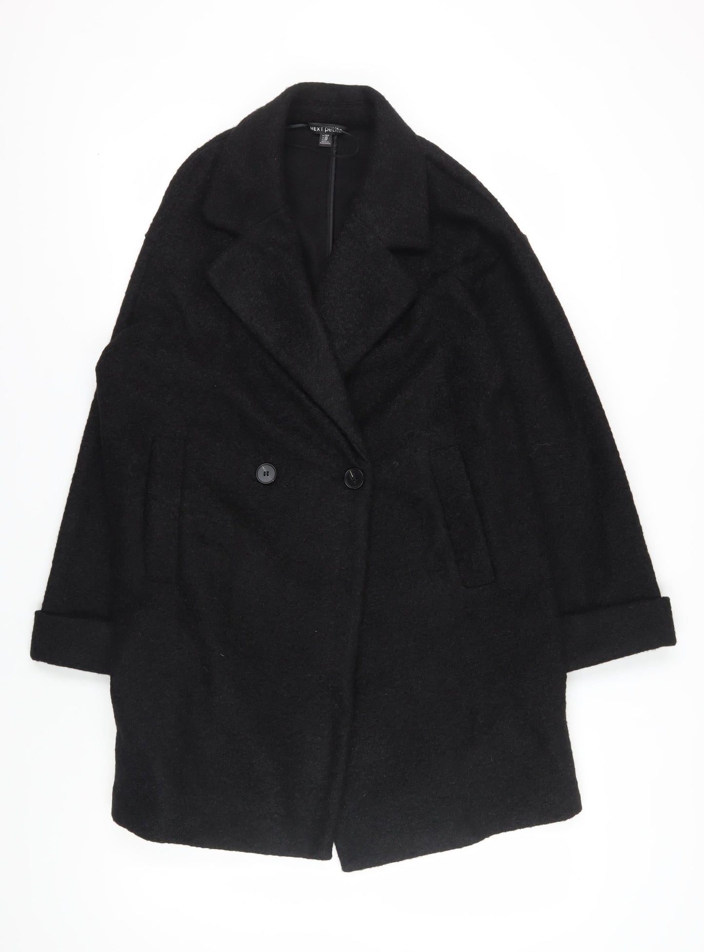 Next Women's Black Plus Size Classic Overcoat