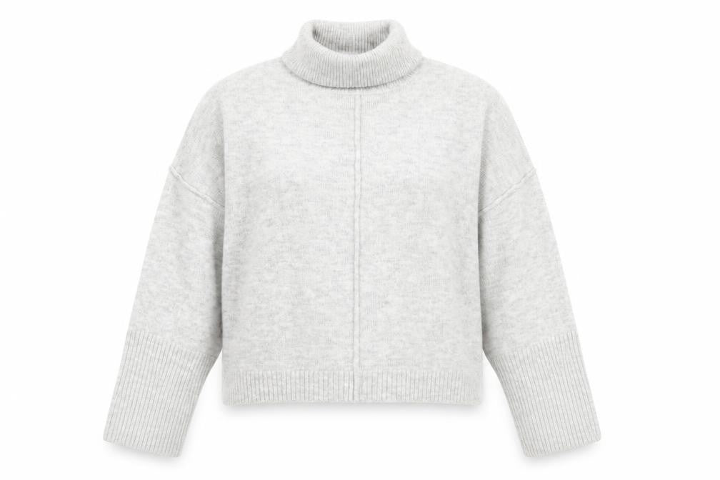 Front view of Missguided women’s grey roll neck petite jumper