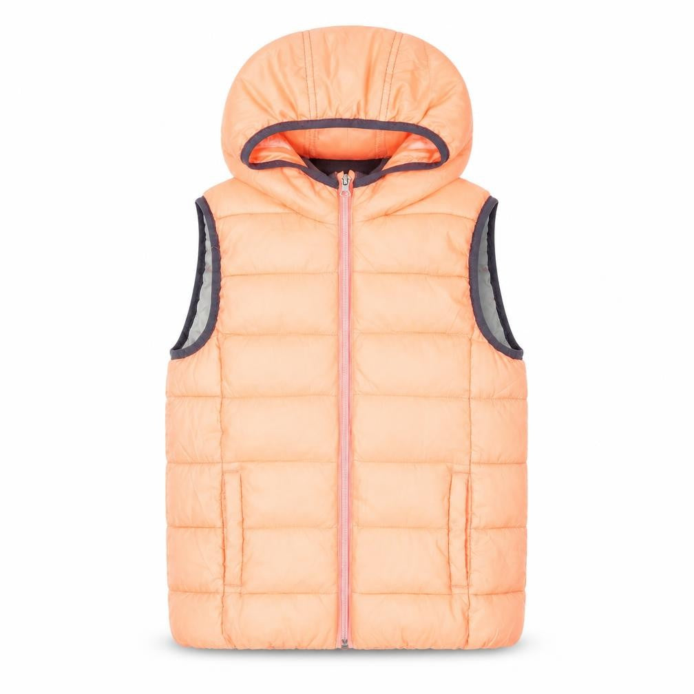 Front view of Next girls’ orange hooded puffer jacket 10 years