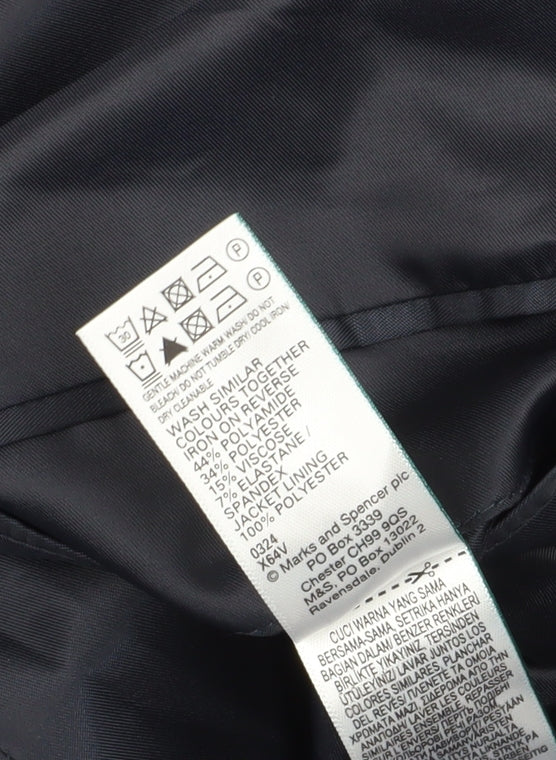 Marks and Spencer Men's Blue Blazer, 42L, Long, Formal