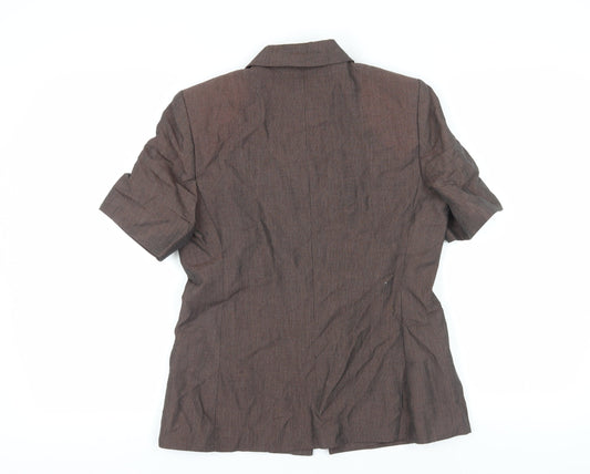 Marks and Spencer Women's Brown Pinstripe Blazer Size 12