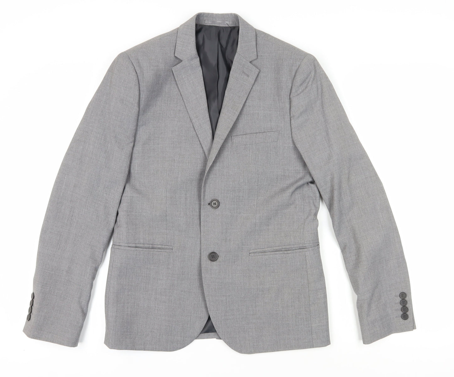 H&M Men's Grey Slim Fit Blazer, Size 36R, Formal