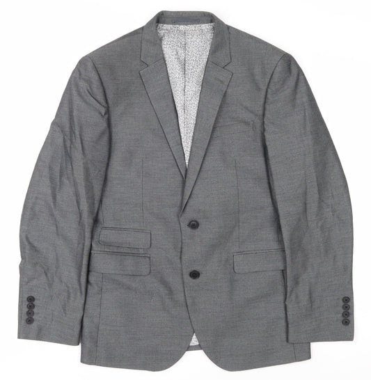 Next Men's Grey Slim Fit Blazer, Size 38S