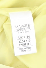 Marks and Spencer Women's Yellow Coat Size 14 Casual