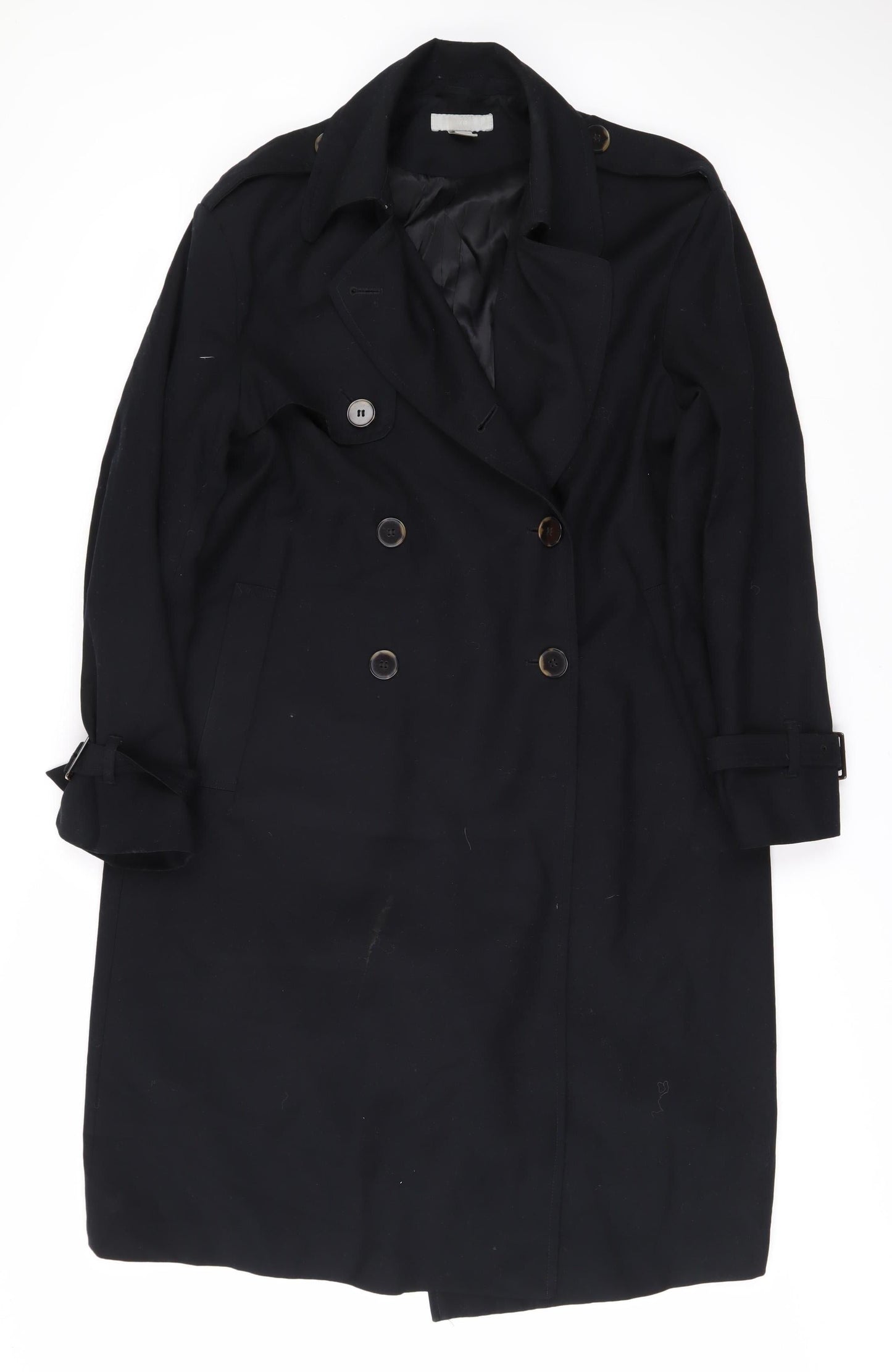 Women's Black Wool Blend Trench Coat Size 6