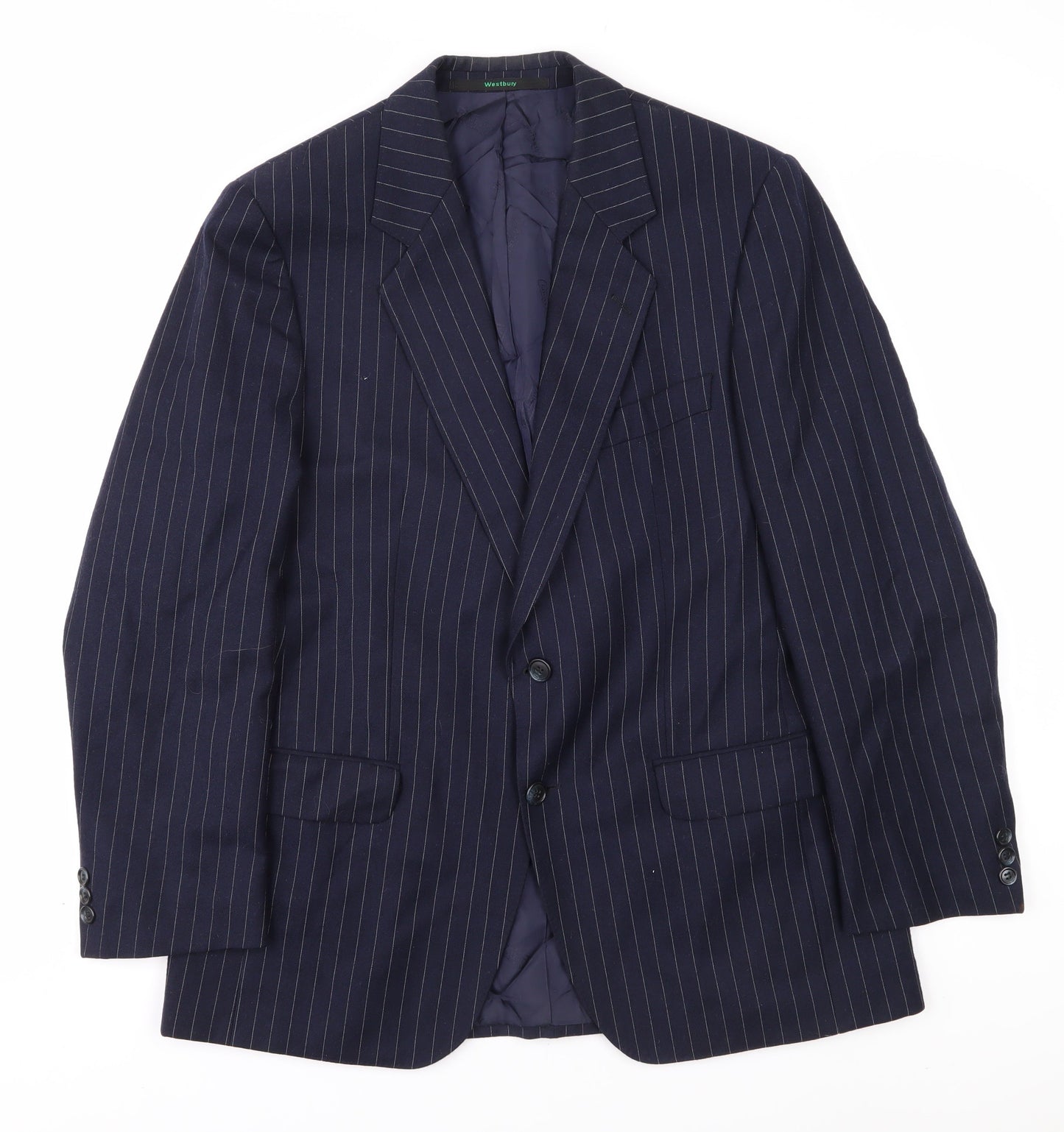 Westbury Men's Blue Striped Blazer, Size 40S, Classic Fit