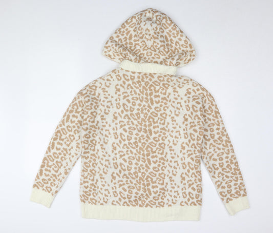 Falmer Heritage Women's Beige Animal Print Hoodie, Size S