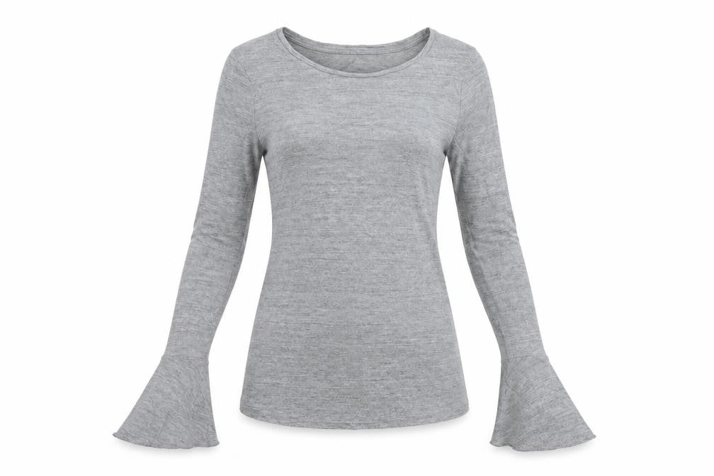 Womens UK Size S United Colors of Benetton Grey Viscose Blend T-Shirt