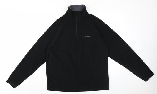 Pierre Cardin Men's Black 1/4 Zip Sweatshirt Size L