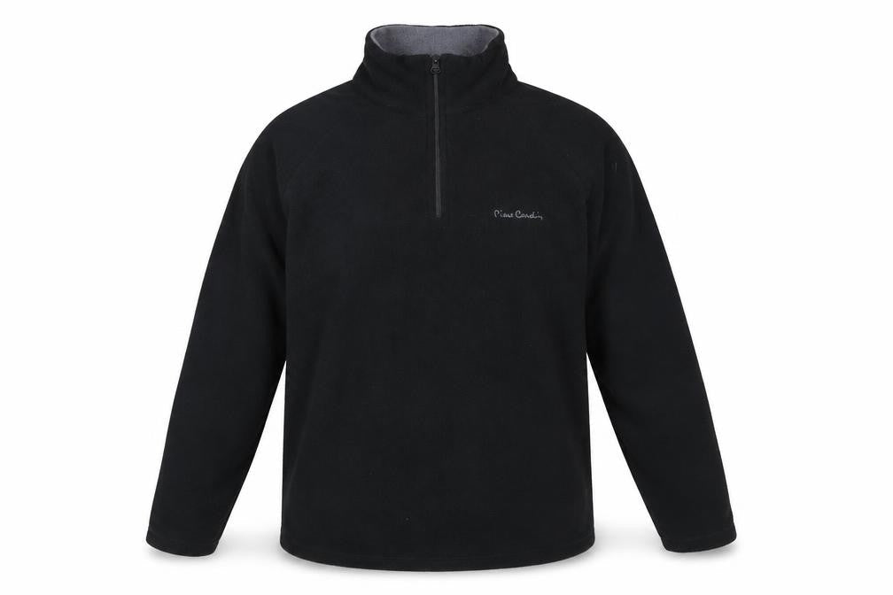 Mens UK L Regular Pierre Cardin Black 1/4 Zip Sweatshirt