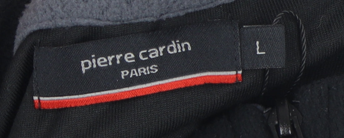 Pierre Cardin Men's Black 1/4 Zip Sweatshirt Size L