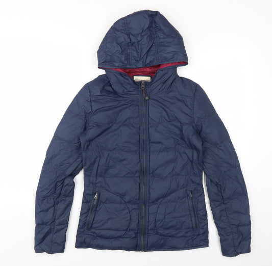 Fat Face Women's Blue Puffer Jacket Size 8 - Winter Casual