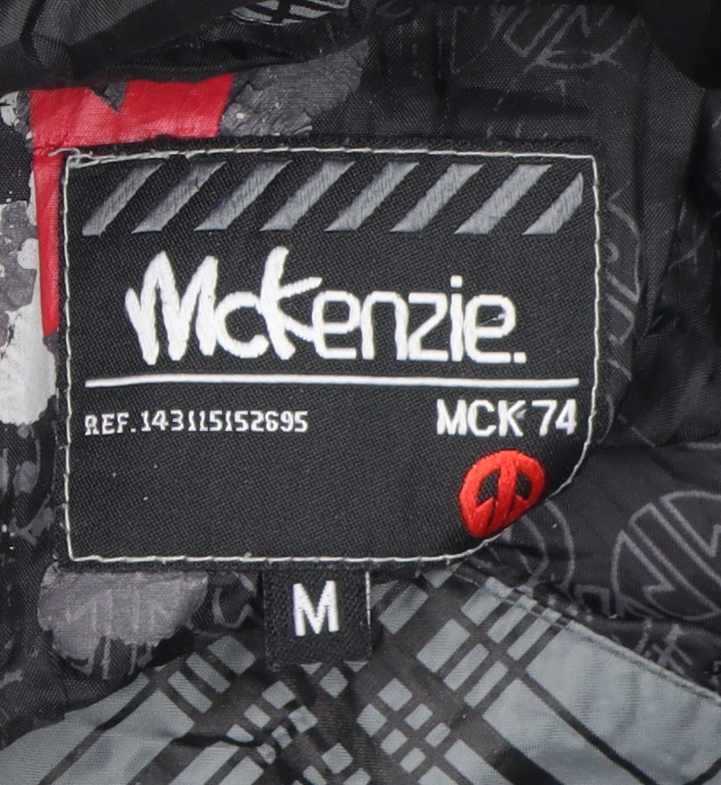 McKenzie Men's Grey Bomber Jacket, Medium, Hooded Check Style