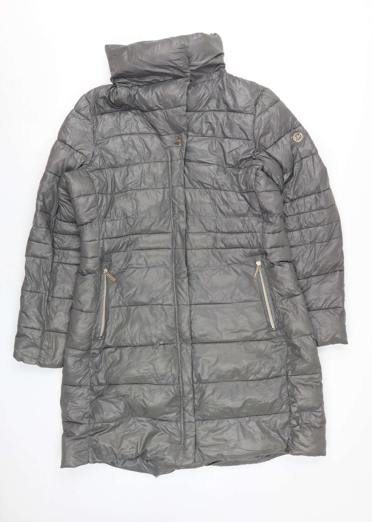 Michael Kors Women's Grey Puffer Coat, Size L