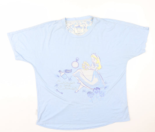 Disney Women's Nightshirt Blue Size 14 Alice Cartoon