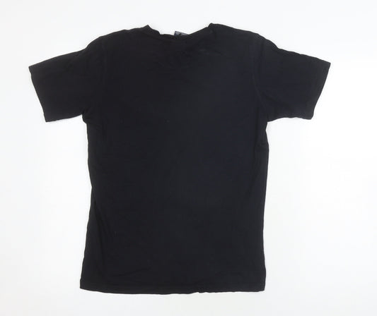 Champion Boys Black Casual T-Shirt, 13-14 Years, Logo Accent