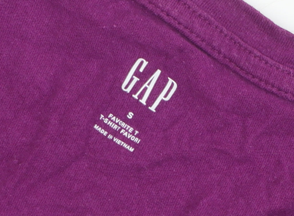 GAP Women's Purple V-Neck T-Shirt - Size S, Regular Fit