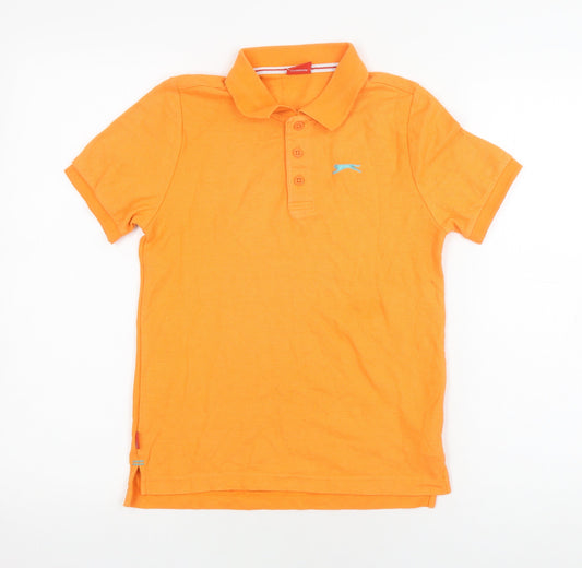 Slazenger Boys Orange Polo Shirt 9-10 Years Casual