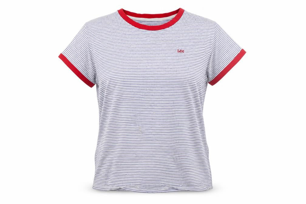 Unisex Adultss UK Size L Lee White Cotton T-Shirt