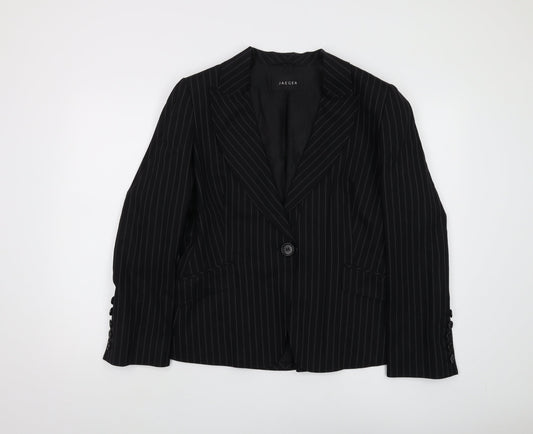 Jaeger Women's Black Pinstripe Suit Jacket Size 14