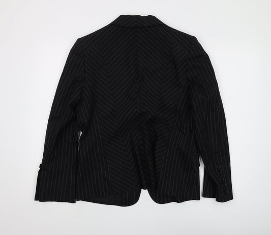 Jaeger Women's Black Pinstripe Suit Jacket Size 14