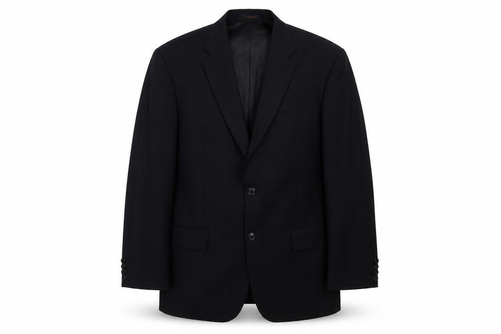 Mens 42 Chest Regular Pierre Cardin Black Two-Button Blazer