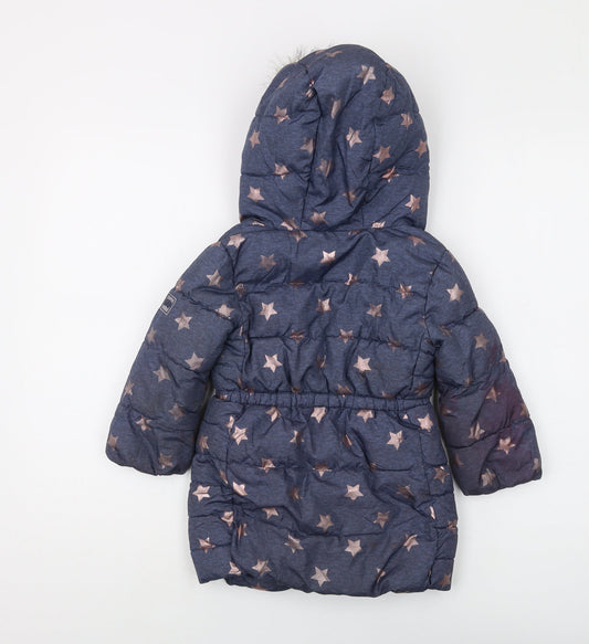 Gap Girls Blue Star Puffer Jacket, 3 Years, Winter Coat