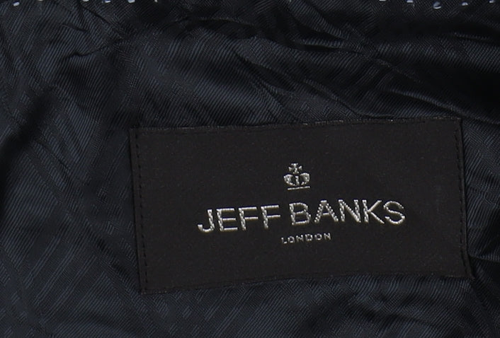 Jeff Banks Men's Black Striped Blazer, Size 40S, Wool