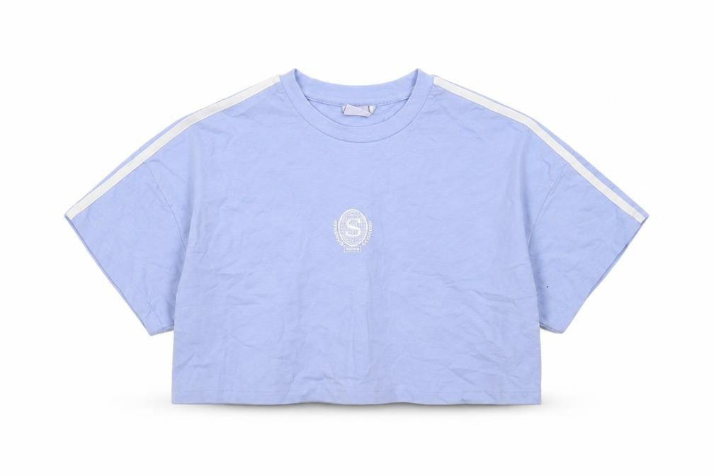 Slazenger Women's Blue Cropped T-Shirt, Size 16