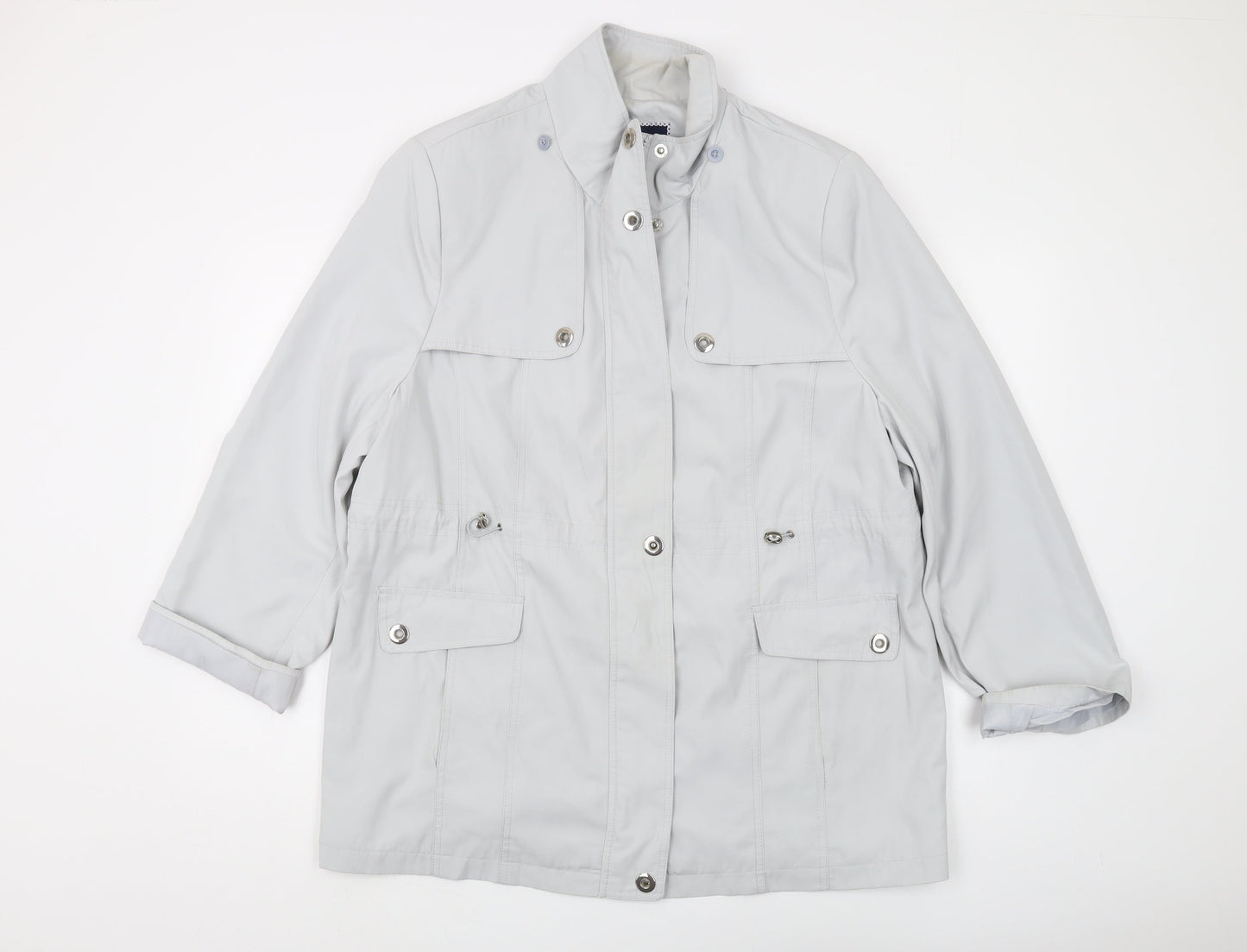 Isle Women White Basic Jacket Size 16 Lined