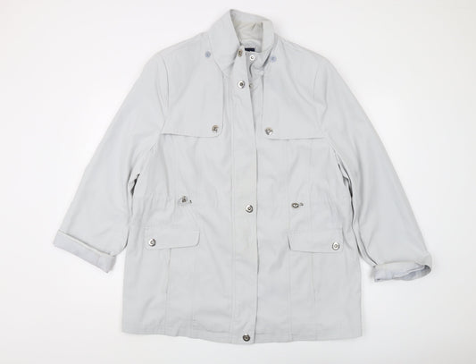 Isle Women White Basic Jacket Size 16 Lined