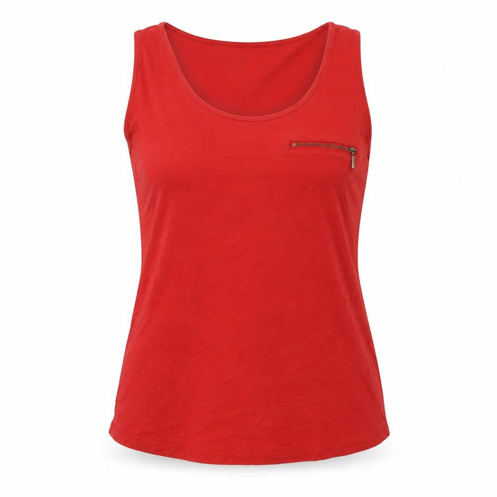 Marks and Spencer Women's Red Tank Top, Size 14, Zip Accent