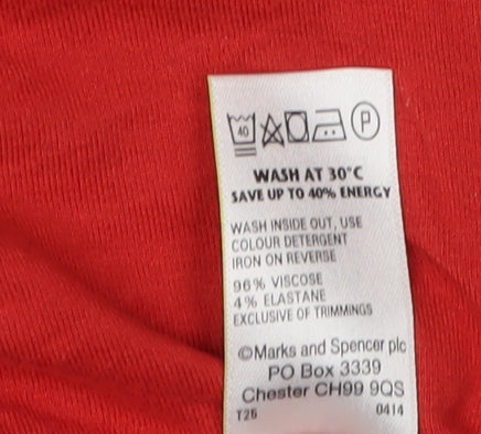 Marks and Spencer Women's Red Tank Top, Size 14, Zip Accent