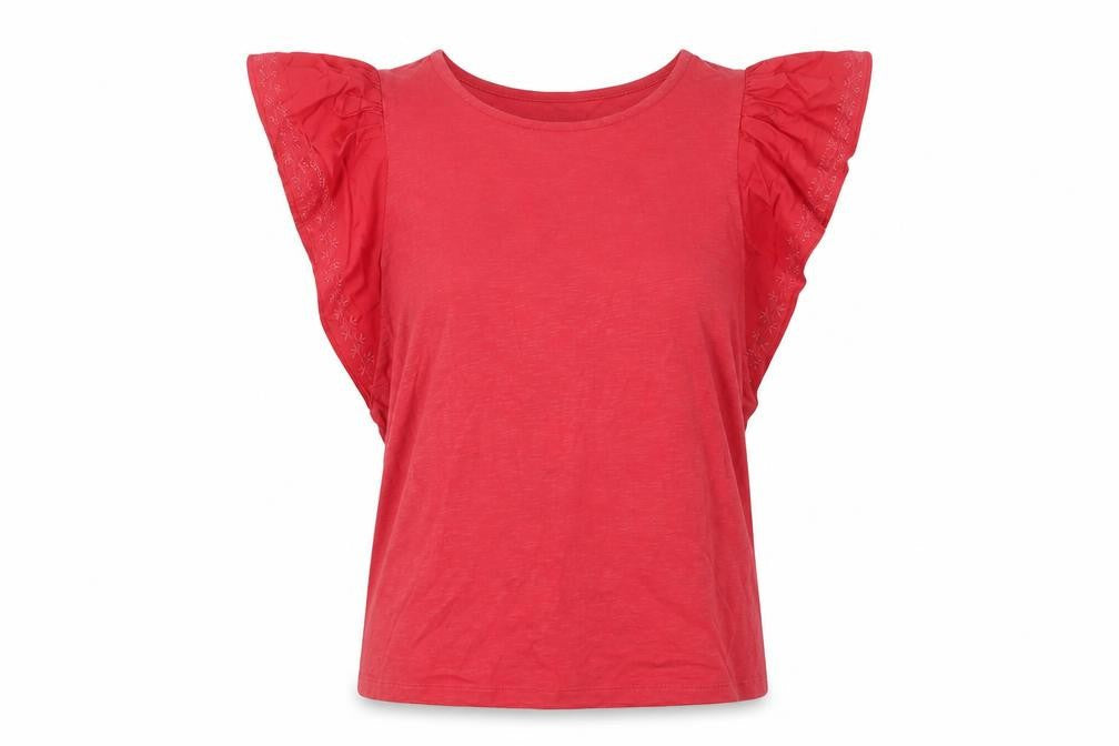 Marks and Spencer Women's Pink Flutter Sleeve T-Shirt