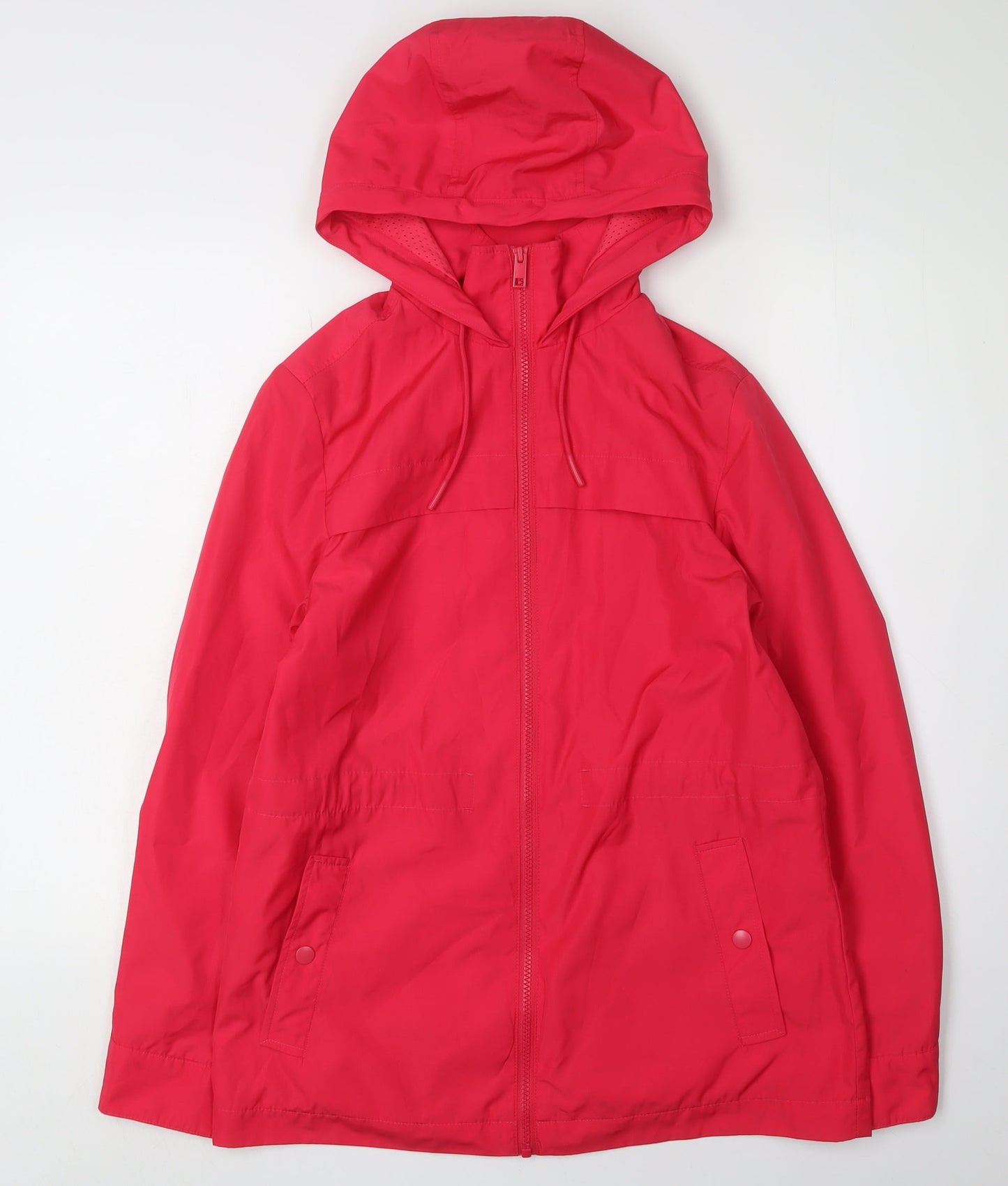 Marks and Spencer Women's Red Hooded Rain Coat Size 6