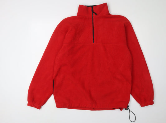 Prospirit Men's Red Fleece 1/2 Zip Sweatshirt M