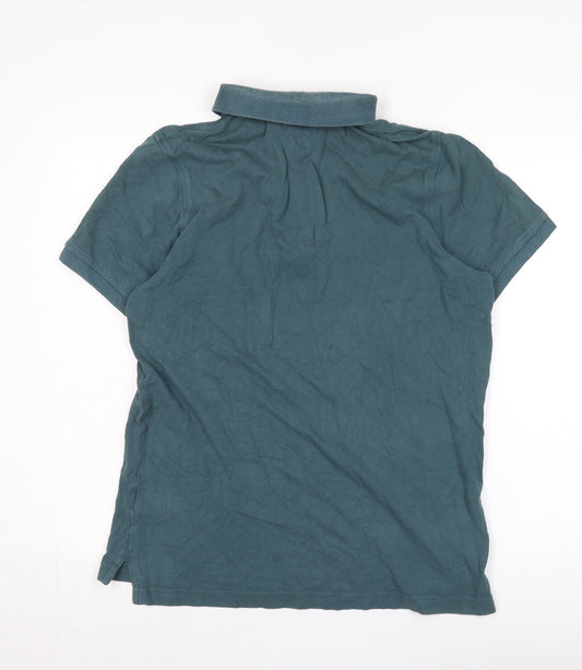 Tommy Hilfiger Green Men's Polo, Size L, Comfortable Slim Fit
