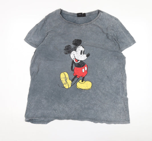 Disney Grey Unisex Adults T-Shirt Size 18/20 Casual Cartoon