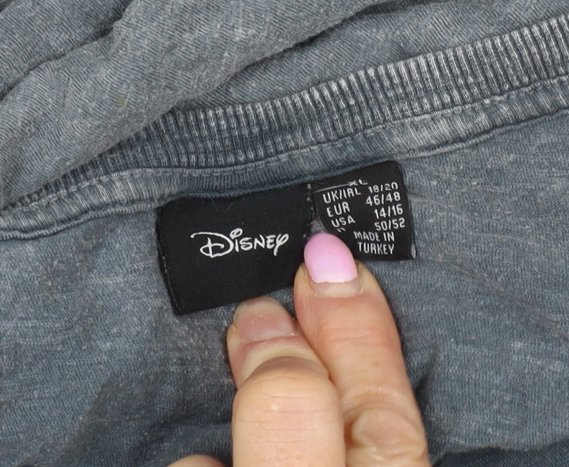 Disney Grey Unisex Adults T-Shirt Size 18/20 Casual Cartoon